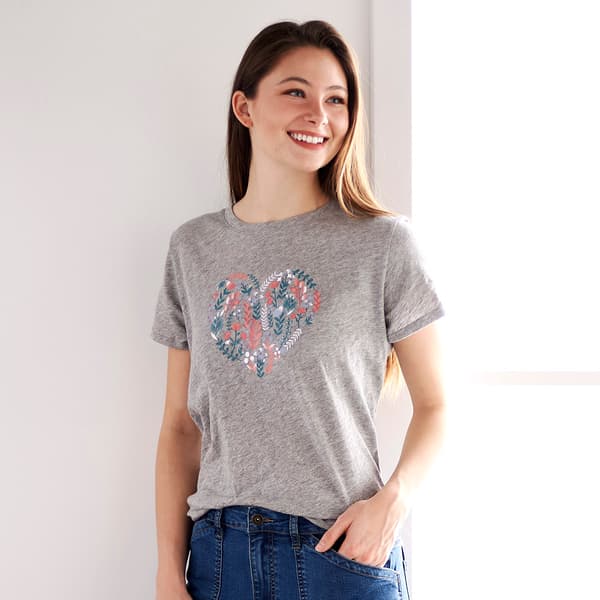 Womens Architect&#40;R&#41; Short Sleeve Floral Heart Graphic Tee