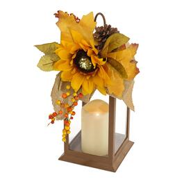 National Tree 14in. Mixed Leaves Harvest Lantern
