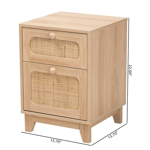 Baxton Studio Elsbeth Light Brown Wood 1-Drawer End Table