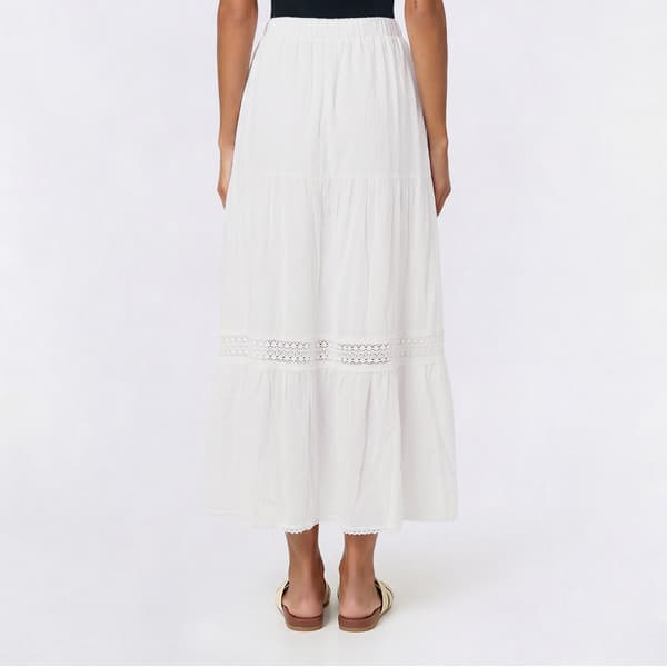 Juniors Wallflower Gauze Lace Trim Maxi Skirt