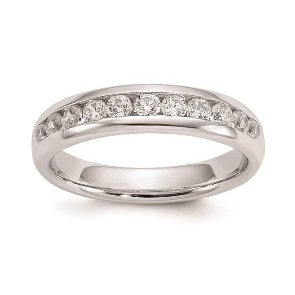 Pure Fire 14kt. White Gold Lab Grown 11-Stone Channel Band