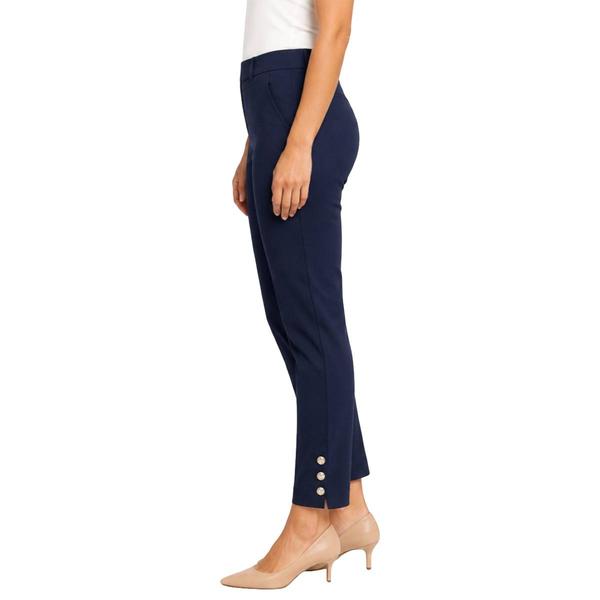 Womens Zac & Rachel Solid Stud Hem Slim Leg Pants