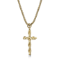 Mens Lynx Gold-Tone Ion Plated Stainless Steel Cross Pendant - image 3