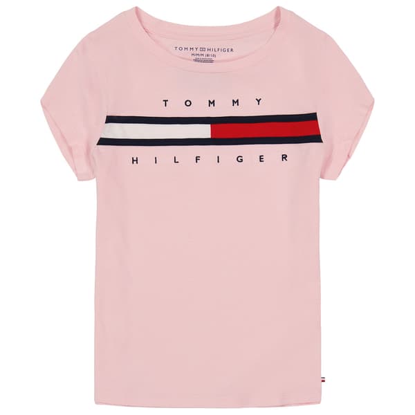 Girls &#40;7-16&#41; Tommy Hilfiger Pieced Flag Tee - Rose Shadow - image 