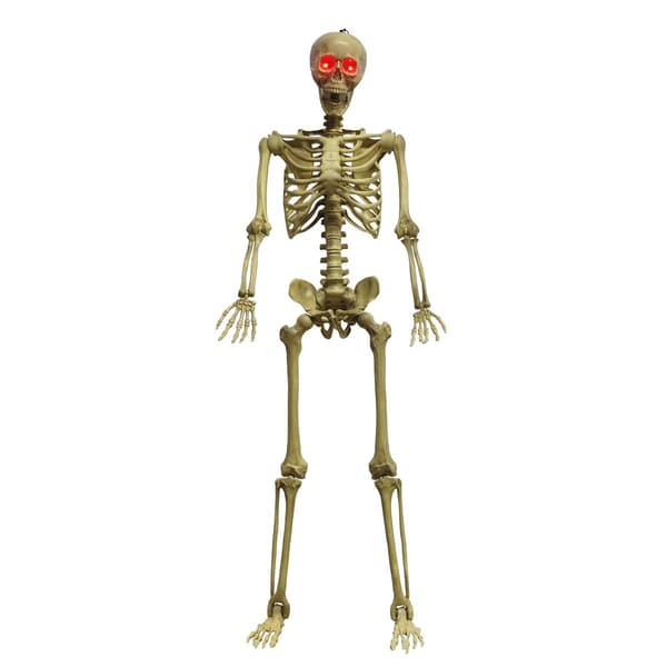 Battery-Operated 60in. Posable Skeleton with Red LED Eyes