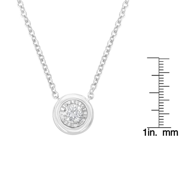 Diamond Classics&#8482; White Gold 1/10ctw. Diamond Bezel Pendant