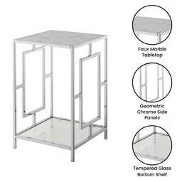 Convenience Concepts Town Square Chrome End Table