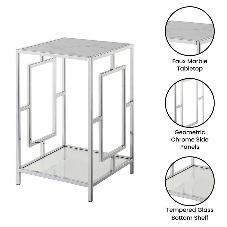 Convenience Concepts Town Square Chrome End Table