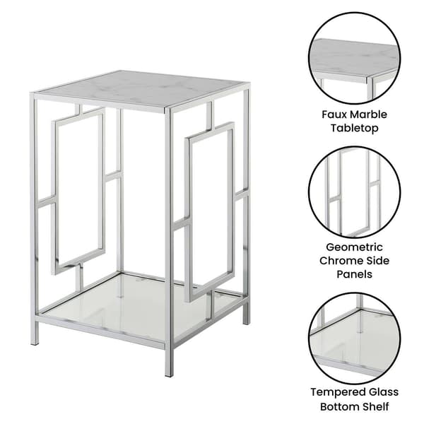 Convenience Concepts Town Square Chrome End Table