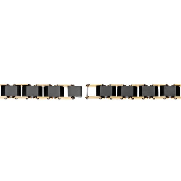 Mens Lynx Stainless Steel Gold &amp; Black Ion-Plated Bracelet