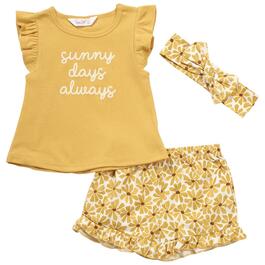 Toddler Girl Rene Rofe&#40;R&#41; 3pc. Sunny Day Always Top & Shorts Set