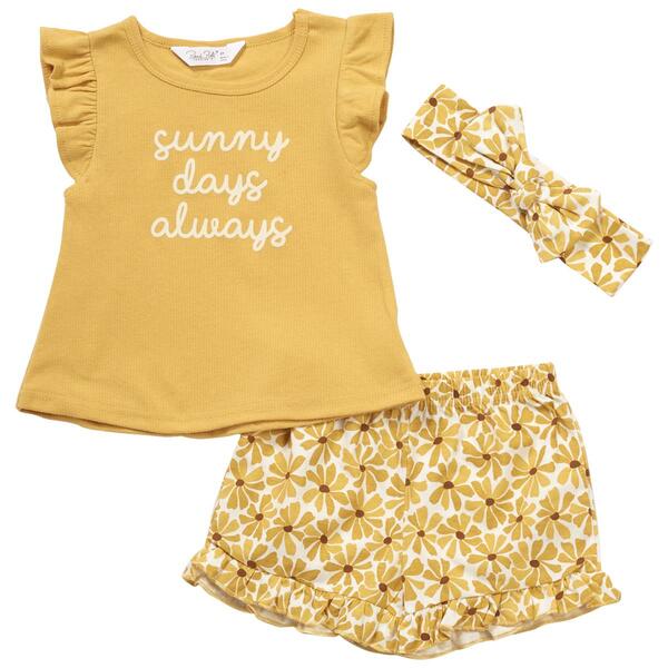 Toddler Girl Rene Rofe&#40;R&#41; 3pc. Sunny Day Always Top & Shorts Set - image 
