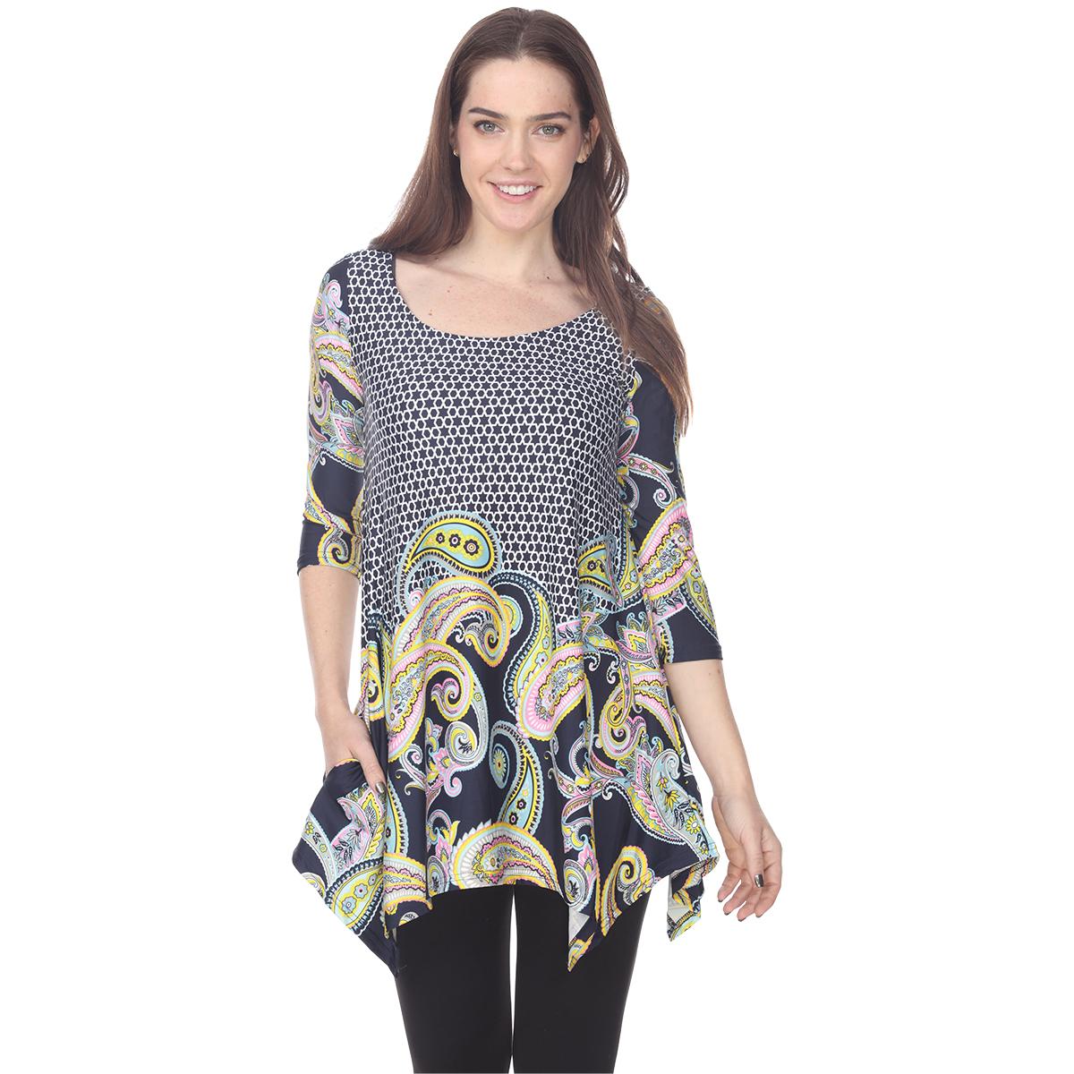 Womens White Mark Teagan Bold Print Tunic