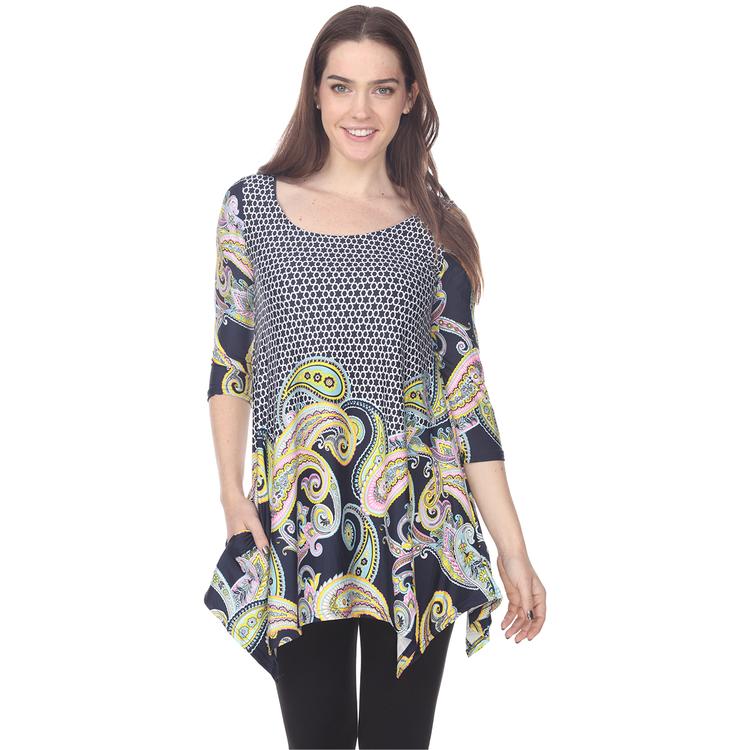 Womens White Mark Teagan Bold Print Tunic