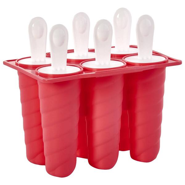 6 Swirl Silicone Ice Pop - Coral - image 