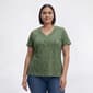 Plus Size Hasting & Smith Short Sleeve Floral V Neck Tee - image 1