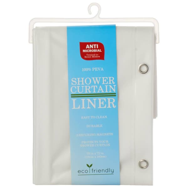 Peva Sli Anti Antimicrobial Frosted Shower Curtain Liner - image 