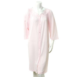 Womens Miss Elaine Solid Long Sleeve Tricot Nightgown