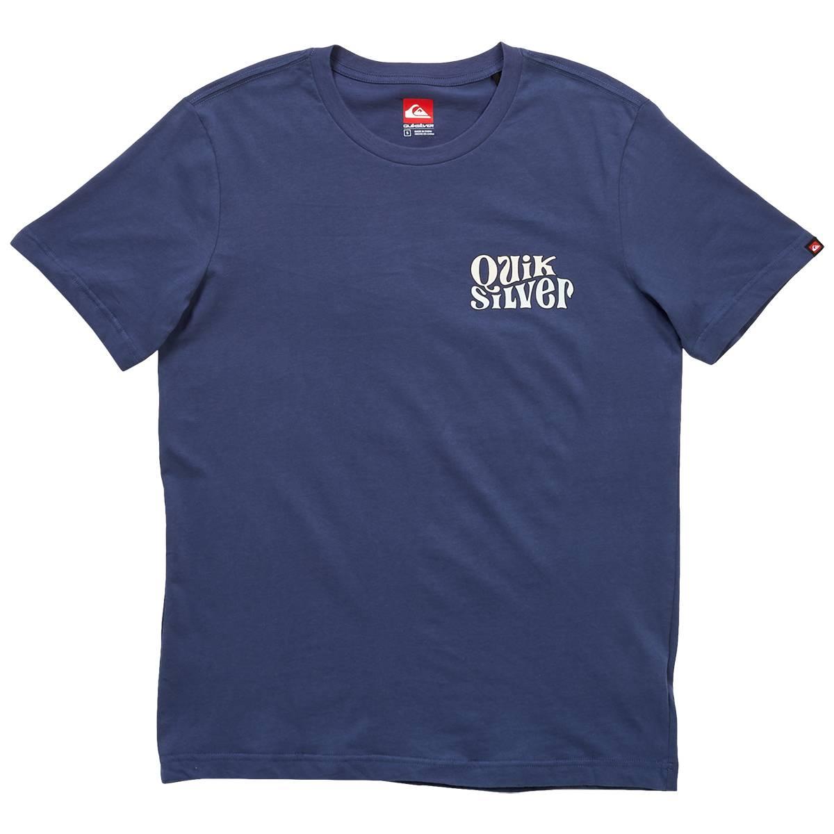 Young Mens Quicksilver Short Sleeve Palm Tree Graphic Tee