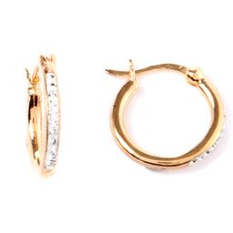 Candela 2pr. Sterling Silver & Gold Over Silver Hoops
