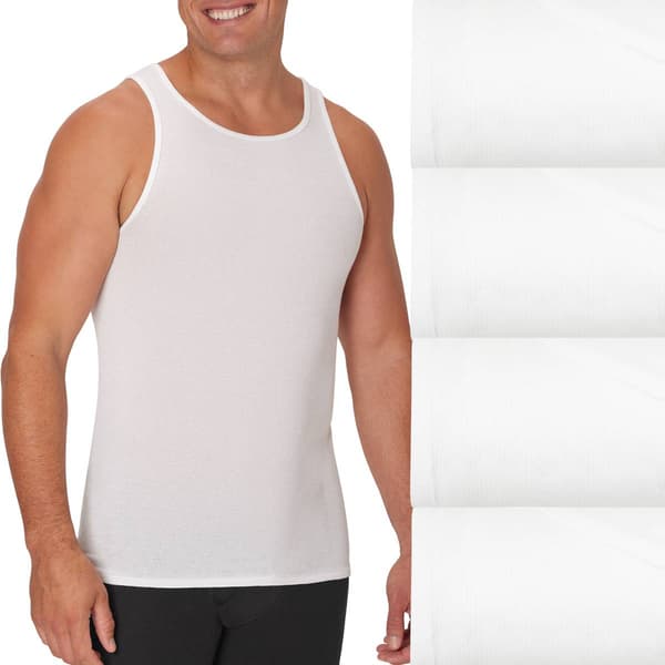 Mens Big & Tall Hanes Ultimate(R) 4pk. Tank Top - White - image 