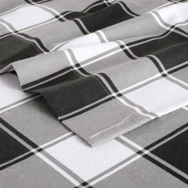 Kathy Ireland Turkish Cotton Flannel Gingham Plaid Sheet Set