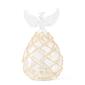 K&K Interiors 6.5in. Clear Glass LED Angel w/ Gold Beads - image 1