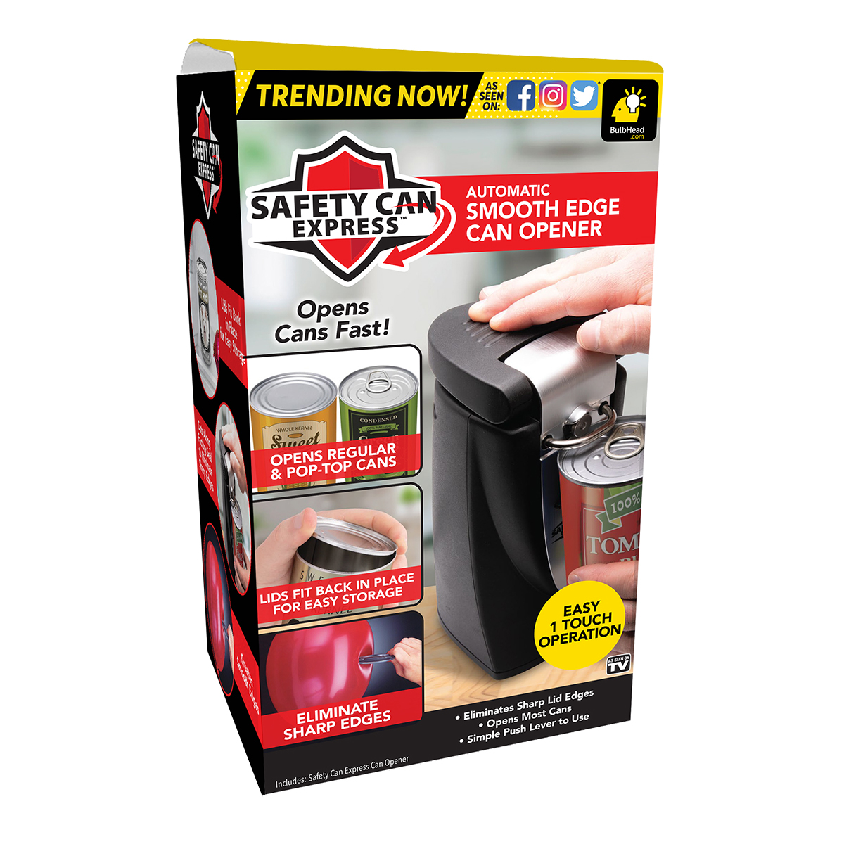 As Seen On TV Safety Can Express Automatic Smooth Edge Can Opener ...