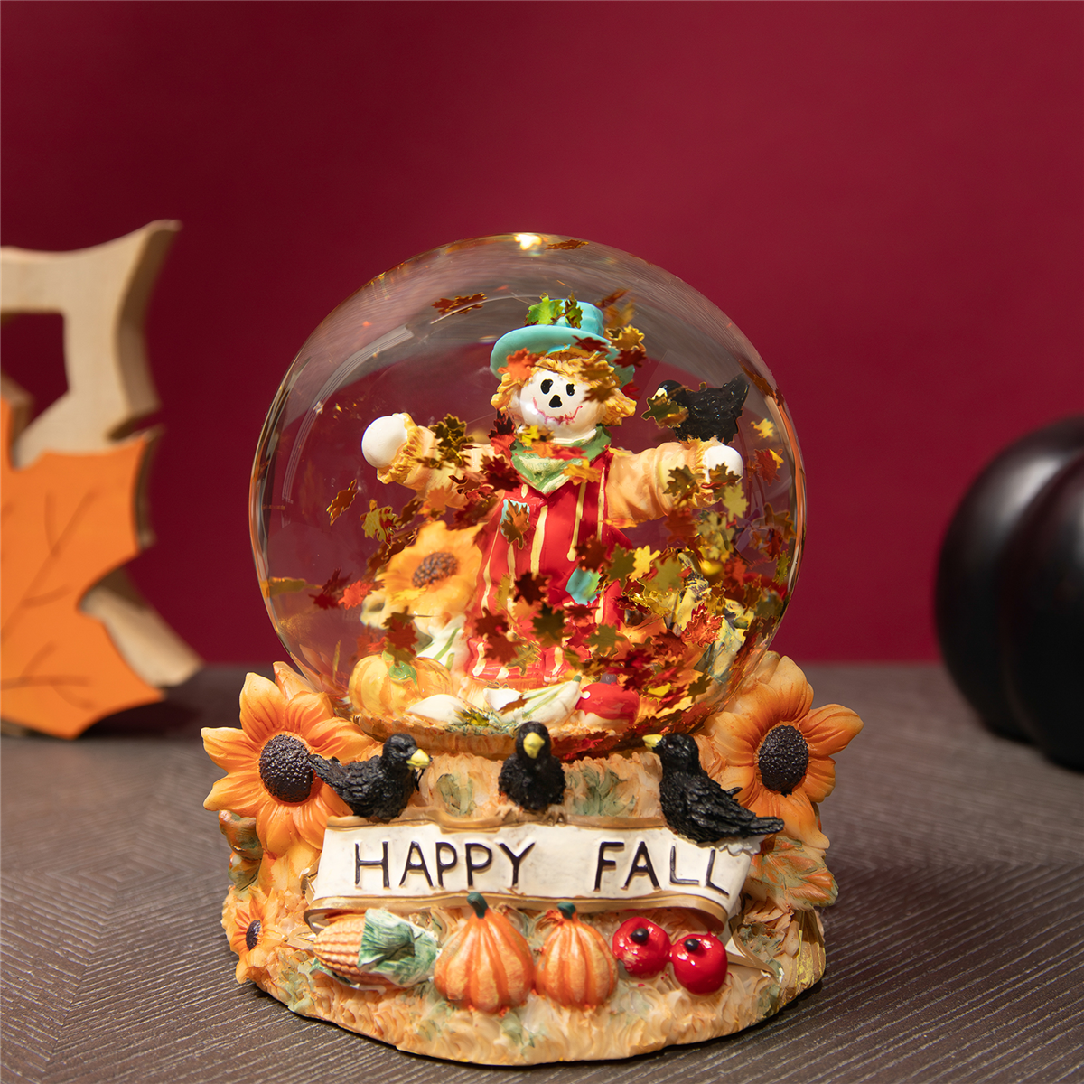 Northlight Scarecrow Happy Fall Harvest Snow Globe - 5.5in.