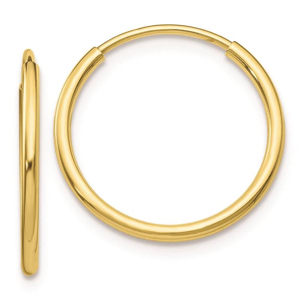 Gold Classics(tm) 10kt. Polished 20mm Endless Tube Hoop Earrings - image 