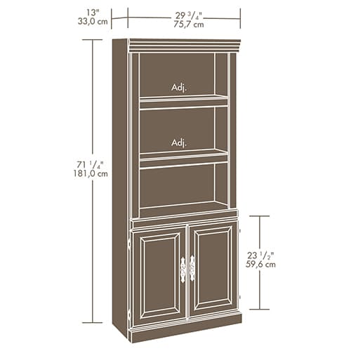 Sauder Heritage Hill Library with Doors - Classic Cherry