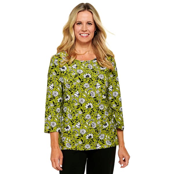 Womens Emily Daniels Sketchy Jacobean Jacquard Knit Tunic Blouse - image 