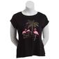 Womens New York Laundry Embellished Palm & Flamingo Tee - image 1