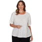 Plus Size Emaline Enchanted Bloom Short Puff Sleeve Floral Blouse - image 1