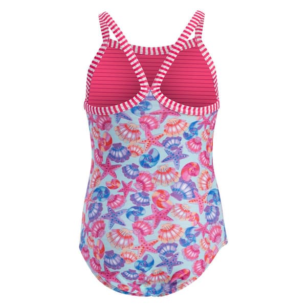 Girls (4-6x) Dolfin® Fin Floats Criss-Cross One Piece Swimsuit