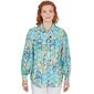Petite Ruby Rd&#44; By The Sea Woven Floral Button Down Blouse - image 1