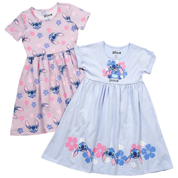 Girls (7-12) Disney Lilo & Stitch 2pk. Stitch Floral Dresses - image 