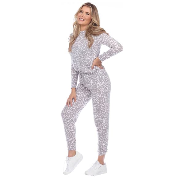 Womens White Mark 2 pc. Leopard Lounge Set