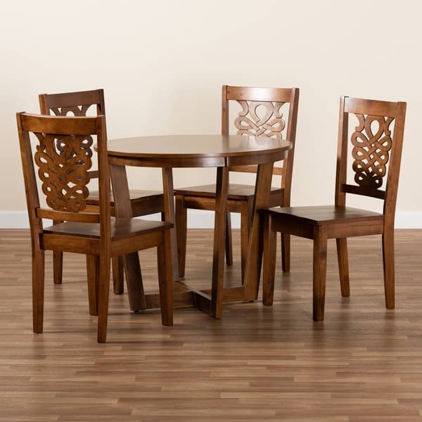 Baxton Studio Salida Walnut Brown Finished Wood 5pc. Dining Set
