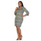 Plus Size 24/7 Comfort Apparel Green Geometric Collar Mini Dress - image 3