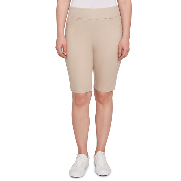Plus Size Ruby Rd. Key Items White Denim Extra Stretch Pull On S - image 