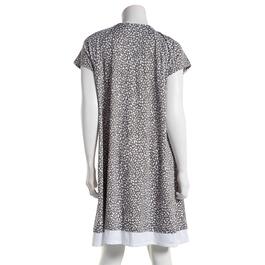 Plus Size Ellen Tracy Short Sleeve Cheetah V-Neck Nightshirt