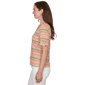 Petite Hearts of Palm Tropical Twist Tab Sleeve Stripe Blouse - image 4