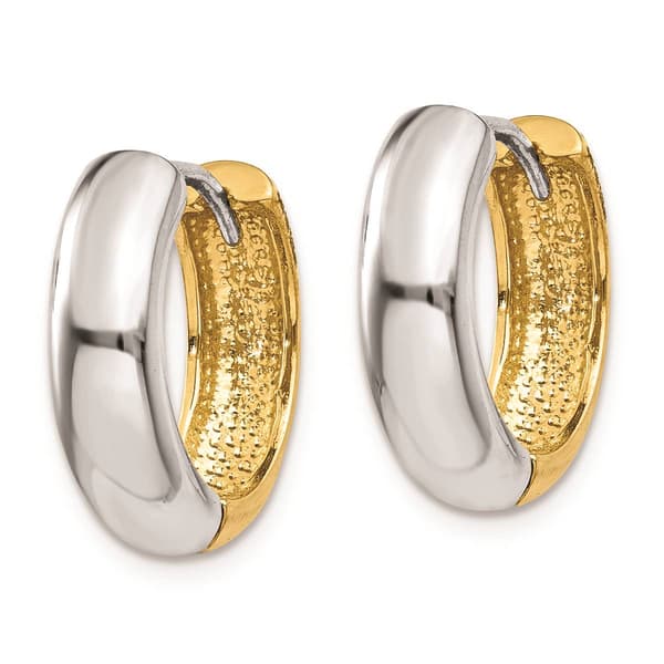 Gold Classics&#8482; 14kt. Two-Tone Huggie Earrings