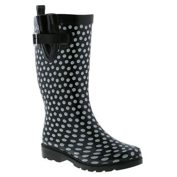 Womens Laila Rowe Stretch Dot Tall Rain Boots - Boscov's