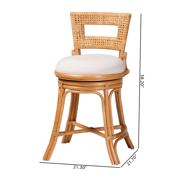 bali & pari Amina Handwoven Natural Rattan Counter Stool