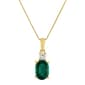 Gemstone Classics(tm) 10kt Yellow/Created Emerald Oval Pendant - image 1