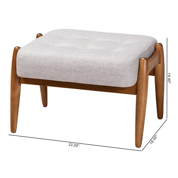 Baxton Studio Jeanine Japandi Wood Ottoman Footstool