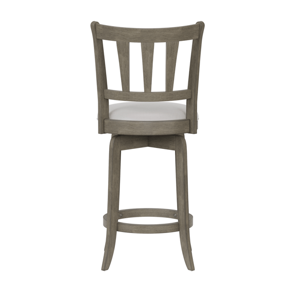 HH2 Home Presque Isle Grey Wood Counter Height Swivel Stool