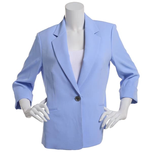Womens Long Sleeve One Button Notch Collar Jacket